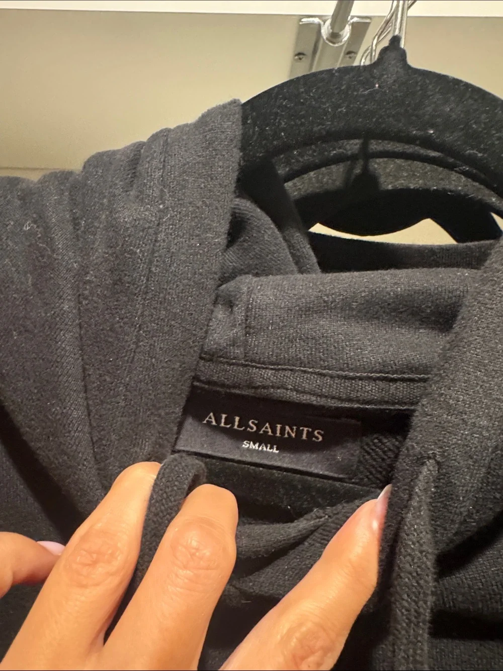 AllSaints Black Hoodie Sweatshirt